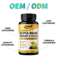 OEM/ODM Expédition Rapide Alpha Brain Capsule Supplément Cérébral Premium à la Citicoline pour la Mémoire et la Concentration