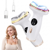 Masseur facial et cervical à lumière rouge LED 7 couleurs, chaud et froid, pour lifting du visage en V, appareil de massage pour le visage et le cou