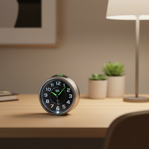 Alarm Clock 0940420 Modern Plastic Desk Clock with Needle Display Gray and Black Snooze Function - Product Image 3