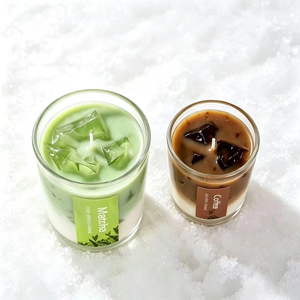 Bougie en gel parfumée personnalisée Matcha Café Aromathérapie Maison Fête Mariage Cadeau de Fêtes Vente en Gros Bougie Créative - Product Image 4