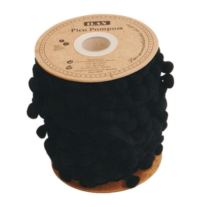 Nastro decorativo nero Ilan Pom Pom da 2,0 cm x 18 m per cucito e progetti fai da te - Product Image 1