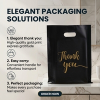 Sacs de courses en plastique recyclables personnalisés avec logo imprimé, poignées découpées en HDPE, pour boutiques, supermarchés, petits sacs cadeaux de remerciement