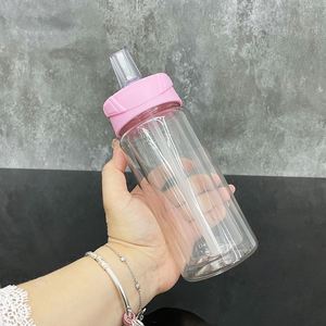 Bpa Free Pre Drilled 10Oz 15Oz Double Wall <b>Plastic</b> Acrylic Snow Globe Water Bottle Kids Cups Tumblers - Product Image 4