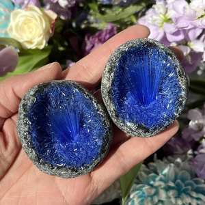 Cluster de Huevos Esponjosos Azules Tallados Ecológicos CrystalHola - Venta al por Mayor para Decoración del Hogar, Recuerdos de Fiesta, Regalos de Cristal para Padres - Product Image 3