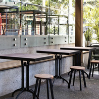 CDG Günstiger Preis Metall Holz Industrieller Snack hocker ohne Rückenlehne in Metall holzsitz