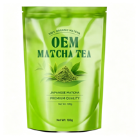 Sachet Doypack Vert Personnalisé Haute Résolution Qualité Alimentaire Anti-Humidité pour Thé Matcha avec Fermeture Zip Facile à Déchirer – Offre Spéciale