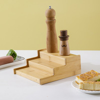 Support de rangement multifonctionnel pour la cuisine en bois de bambou, présentoir à épices à 3 niveaux, organisateur