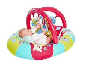 Bouée gonflable pour bébé en PVC avec auvent et motif girafe, pour tout-petits - Product Image 2