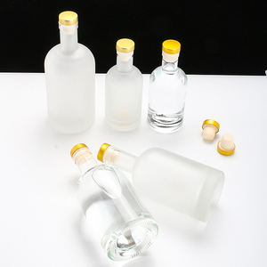 Nieuw Binnen 250Ml 500Ml 700Ml Frosted Heldere Glazen Drankflessen Rond Transparant Met Verzegelde Stop - Product Image 2
