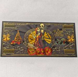 Koleksi Uang Kertas Peringatan Bertema The Nightmare Before Christmas dengan Lapisan Emas untuk Hadiah Suvenir - Product Image 5