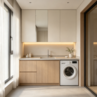 Meubles sur mesure pour toute la maison : Lit flottant, Armoire sans poignée à LED, Meuble de cuisine, Mobilier de salon moderne et minimaliste