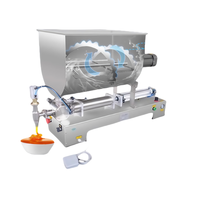 Machine de remplissage de pâte pneumatique BANMO avec trémie de mélange en U, équipement de remplissage quantitatif semi-automatique pour sauces