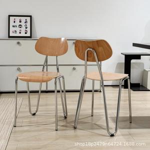 N Chair Wooden <b>Backrest</b> Chair Modern Minimalist Design Dining Chair Adult Use - Product Image 5
