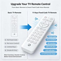 Control Remoto de TV con Voz y Código Fijo de 11 Teclas JCXK, Control Remoto Inalámbrico IR con Personalización OEM ODM
