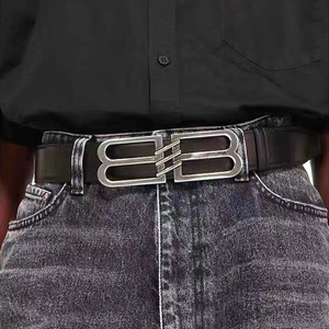 <span class=keywords><strong>Ceinture</strong></span> Femme Personnalisée à Boucle Double <span class=keywords><strong>B</strong></span>, <span class=keywords><strong>Ceinture</strong></span> en Cuir Décorative Tendance pour Jeans et Pantalons Décontractés - Product Image 5