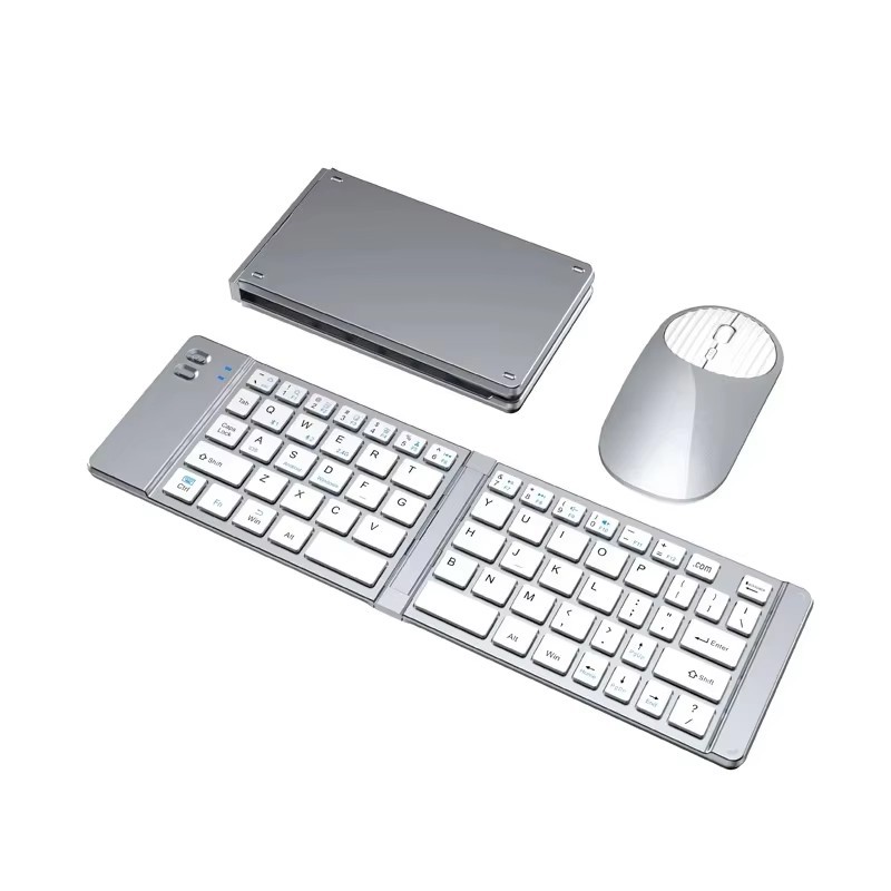 <strong>2026</strong> 2.4G Mini Bt Wireless Rechargeable Foldable <strong>Keyboard</strong> And Mouse Comb for Windows Android IOS With Phone Holder