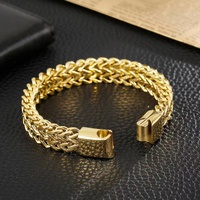 Bracelet cubain multi-couleurs double rang en acier inoxydable poli, chaîne de quille tressée double rangée avec fermoir magnétique pour homme