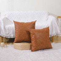 1 Housse de coussin carrée de luxe en cuir PU 45CM/50CM pour hôtel, canapé, chaise, avec fermeture éclair, décoration intérieure, pouf