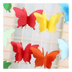 3M Flying Paper Butterflies 3D Paper Pillow Butterfly Hanging Garland Home Party Banner Happy Birthday Wedding Garland Bunting