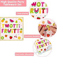 Vente directe usine : Vaisselle et décorations modernes pour fête d'anniversaire 2 ans, fournitures de fête Twotti Frutti, pour 24 invités
