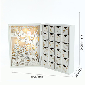 24 ngày bán buôn gỗ giáng sinh <span class=keywords><strong>Advent</strong></span> lịch với LED ánh sáng để giáng sinh trang trí nội thất lịch cho Giáng sinh tổ chức sự kiện kỷ niệm - Product Image 2