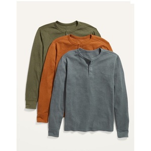 Camiseta de Manga Larga de Algodón para Hombre, Lisa, Suave, Transpirable, Ligera, Corte Regular, Informal, para Uso Diario, Viajes y Actividades al Aire Libre - Product Image 3