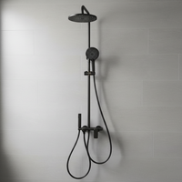 Système de douche thermostatique à poignée unique en laiton poli chromé avec jet de pluie pour salles de bain d'hôtel