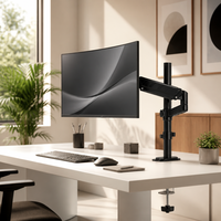 Support de moniteur économique pour bureau, bras de fixation ergonomique réglable en hauteur pour une organisation stable du bureau