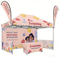 Tenda Kanopi Acara Pameran 10x10 kaki (3x3m) Tenda Kustom dengan Logo untuk Bisnis Tenda Pop Up