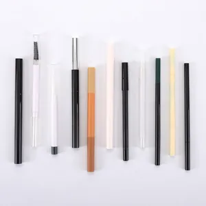 Innovative design plastic sharpener eyebrow pencil empty packaging tube similar to wooden pencil