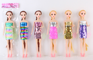 11-doanh PVC Búp bê thời trang mô hình đồ chơi với 3D mắt dài bím tóc nhiều trang phục tùy chọn cho vai trò cho chơi Dress-up đồ chơi mềm - Product Image 4