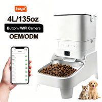 Distributeur automatique intelligent d'aliments pour animaux de compagnie Tuya 2.4G & 5G WiFi, contrôle par application, programmable, étanche, 4L, caméra 1080P, vision nocturne, pour chats et chiens