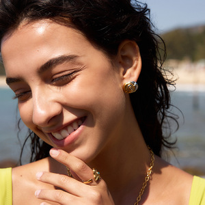 <b>Stud</b> Earrings Spiral <b>Titanium</b> Steel Gold Silver Color Block Geometric Design Fashion Jewelry Gift - Product Image 3