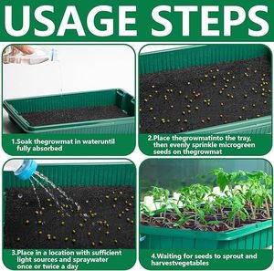 Tapis d'arrosage automatique pour plantes 110x25 pouces, tapis capillaire auto-arrosant en feutre de <span class=keywords><strong>3</strong></span> <span class=keywords><strong>mm</strong></span> pour la germination des graines et l'hydroponie - Product Image 4