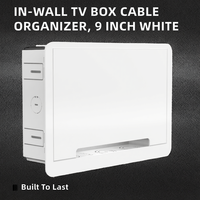 Boîtier multimédia mural pour TV avec logo personnalisé, blanc, 9 pouces, en PVC durable, kit de gestion des câbles, système compatible OEM/ODM