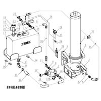 Kit hydraulique télescopique pour camion à benne basculante avant