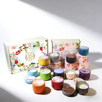 Coffret Cadeau de Bougies Semi-Artisanales en Cire de Soja, 12 Couleurs, Parfums Floraux et Fruités, pour Cadeaux Transfrontaliers, Anniversaires et Fêtes