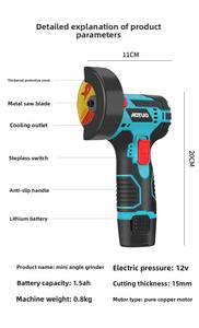 Meuleuse <span class=keywords><strong>d</strong></span>'angle <span class=keywords><strong>de</strong></span> coupe <span class=keywords><strong>de</strong></span> polissage sans brosse industrielle du moteur 220V <span class=keywords><strong>de</strong></span> couple élevé - Product Image 3