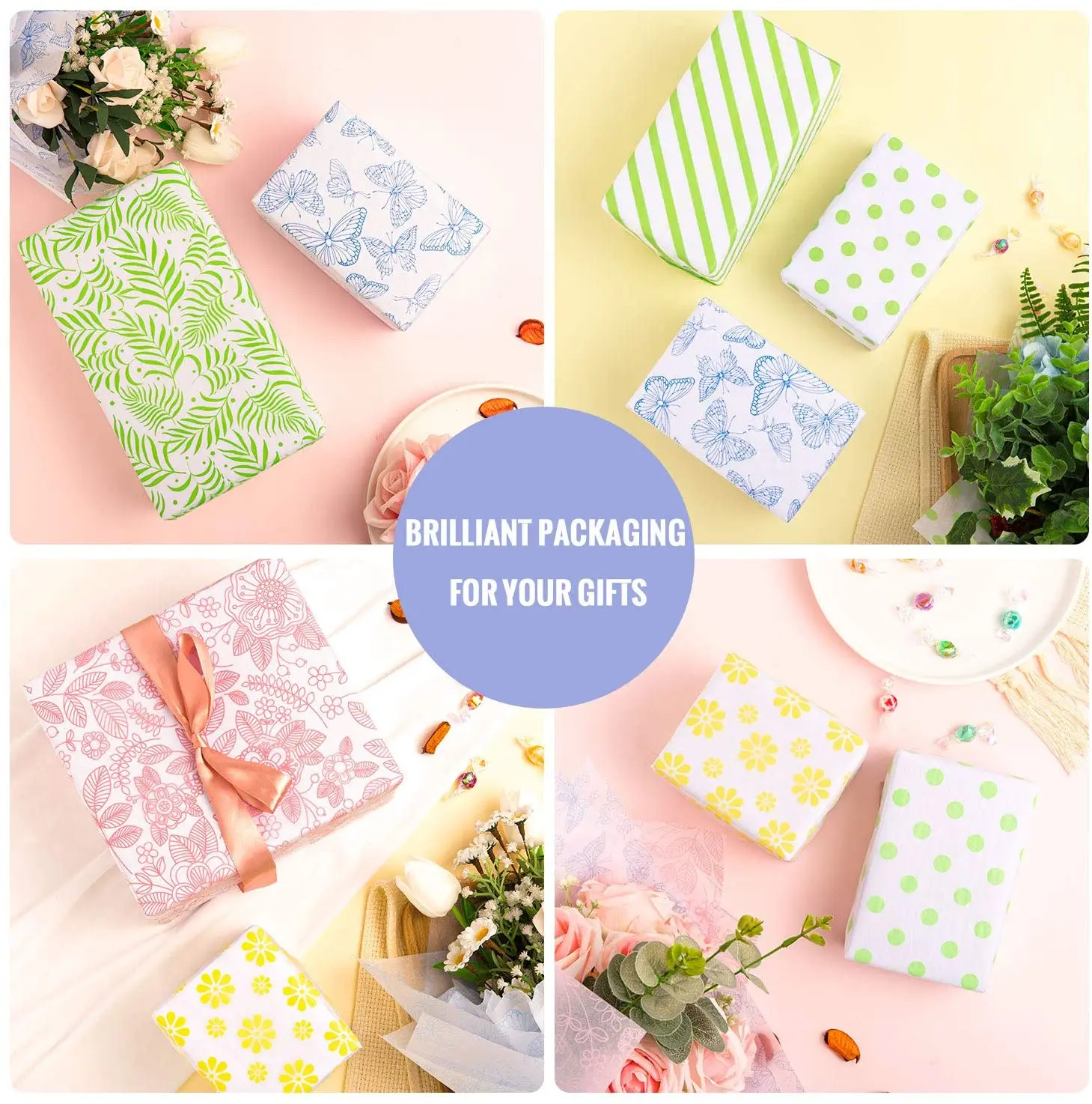 Eco Friendly Custom printed design 17 gsm or 28 gsm logo clothing tissue paper for packaging wrapping