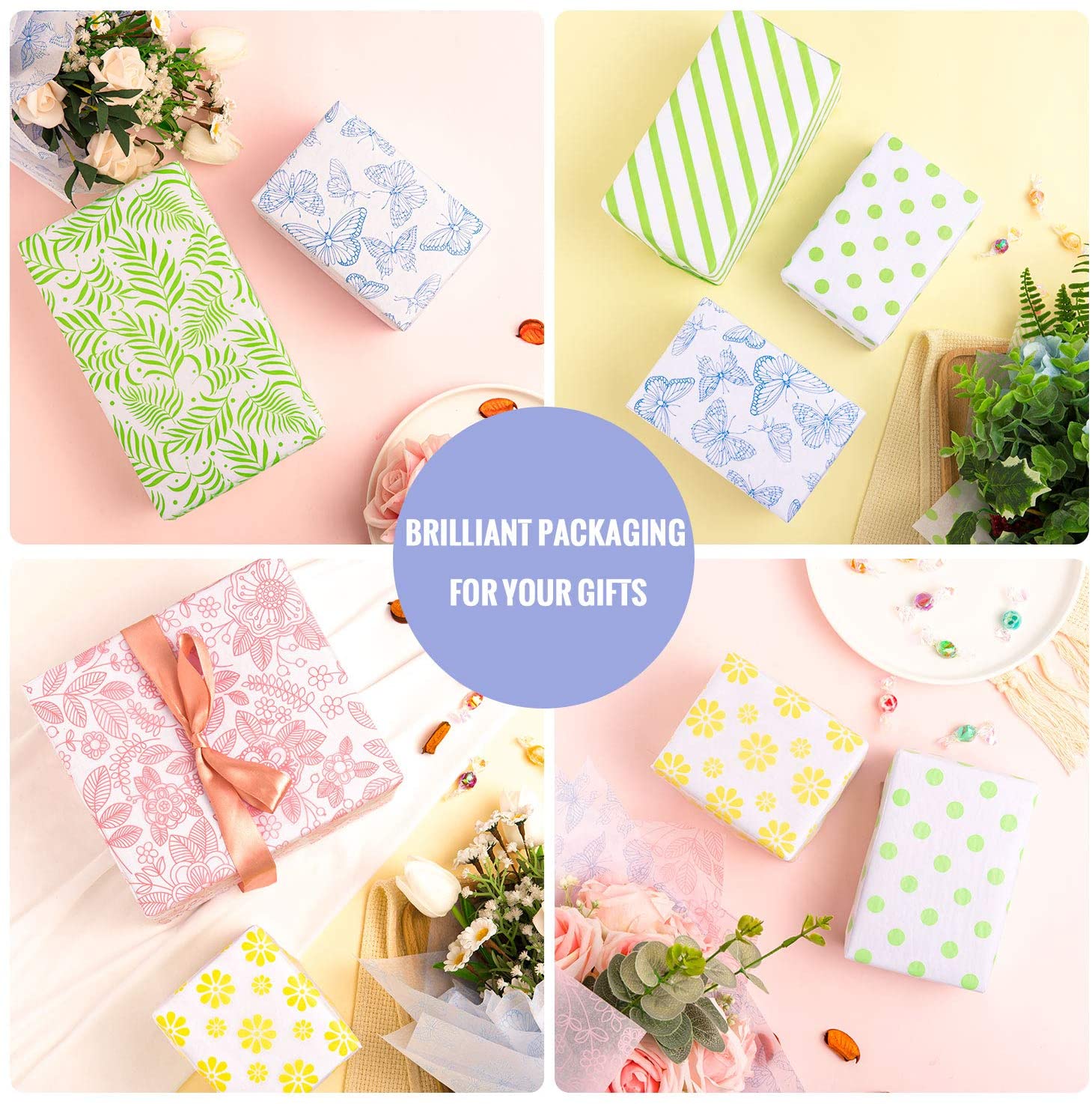 Custom Brand Logo Printing Gift Wrapping Tissue Paper Clothes Tissue Wrapping Paper for Packing