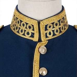 Veste doublette écossaise pour homme en laine, style uniforme, avec bande brodée, col montant, fermeture boutonnée, imperméable, taille large, hiver - Product Image 6