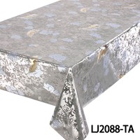 Nappe de salle à manger en PVC de luxe, gaufrée à la feuille d'or, imperméable, anti-taches et nettoyable facilement, directement de l'usine