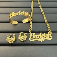 Joyería Personalizada con Nombre, Resistente al Agua, Certificación CE, Chapado en Oro de 18K, Acero Inoxidable, OEM ODM