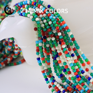 Zhe Ying-Cuentas redondas de cristal de ojo de <span class=keywords><strong>gato</strong></span> de 2mm, abalorios de cristal de ópalo sueltos chinos de 14,mezcla de colores, para fabricación de joyas - Product Image 2