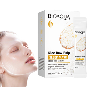 Maschera per il sonno alla polpa di riso cruda, 4ml x 20 pezzi. Sbiancante, illuminante e idratante per la pelle. Migliora la secchezza della pelle - Product Image 1