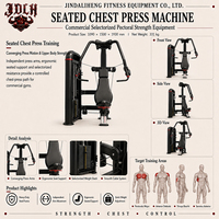 Mesin Chest Press Komersial dengan Dudukan dan Beban yang Dapat Disesuaikan untuk Latihan Dada, Bahu, dan Trisep