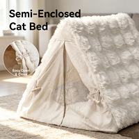 Vente en gros usine : Niche pour chat douce en peluche, rembourrée de mousse, pliable, amovible, lavable, toutes saisons, pour intérieur, OEM ODM