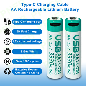 بطاريات ليثيوم قابلة لإعادة الشحن نوع C USB بجهد 1.5 فولت وسعة 3330 مللي واط/ساعة، عبوة من 4 و10 قطع بسعر المصنع، مناسبة لأجهزة التسجيل ولوحات المفاتيح - Product Image 3