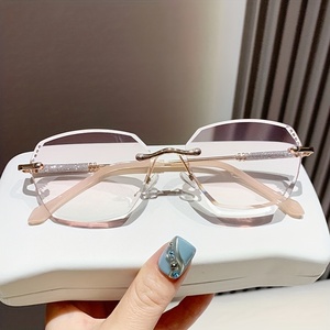 Lunettes de <span class=keywords><strong>lecture</strong></span> œil-de-chat sans monture unisexe, anti-lumière bleue, tendance et luxueuses, en polycarbonate, couleur <span class=keywords><strong>classique</strong></span> - Product Image 3