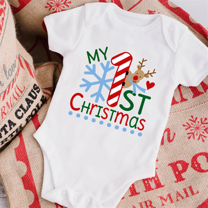 Envío rápido personalizado <span class=keywords><strong>mi</strong></span> primera Navidad ropa <span class=keywords><strong>de</strong></span> bebé mameluco 100% algodón manga corta bebé recién nacido mono al por mayor - Product Image 5